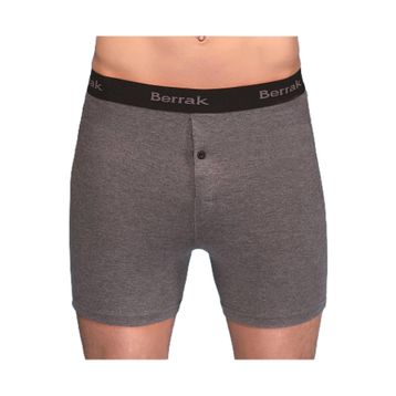 Berrak 1059 Likralı Düğmeli Uzun Paçalı 4'lü Füme Erkek Boxer