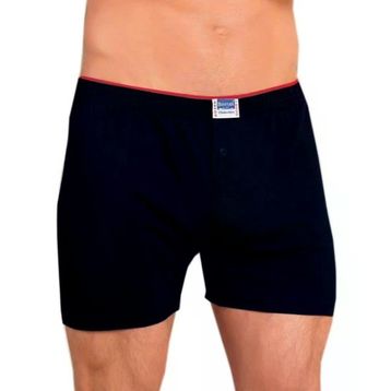 Berrak 1099 Düğmeli Penye 6'lı Siyah Erkek Boxer