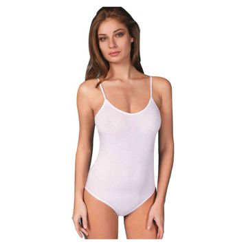 Berrak 2081 Kancalı Çıtçıtlı İp Askı Beyaz Kadın Body