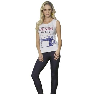 Berrak 2481 Kadın Denim Baskılı Tayt Takım