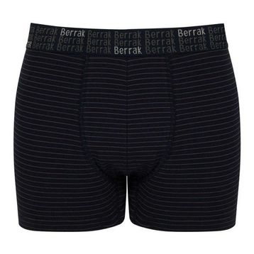 Berrak 4475 Çizgili 3 Adet Siyah Erkek Boxer