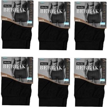 Berrak 4476 Modal 6'lı Siyah Erkek Boxer
