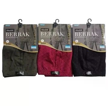 Berrak 4497 Modal Karışık Desenli 3'lü Çok Renkli Erkek Boxer