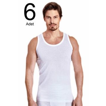 Berrak ELF568BER10206 Beyaz 6'lı Paket Klasik Erkek Atlet