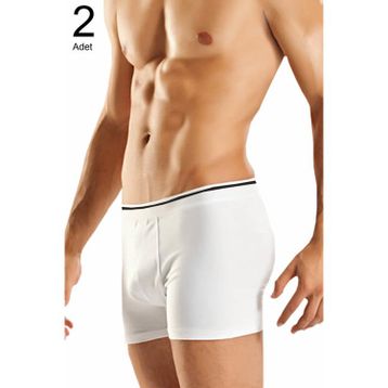 Berrak ELF568BER10972 Beyaz 2'Li Paket Likralı Erkek Boxer