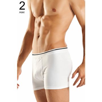 Berrak ELF568BER10972 Beyaz 2'Li Paket Likralı Erkek Boxer