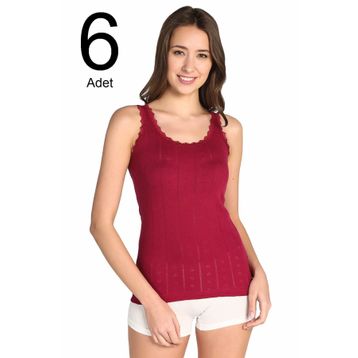 Berrak ELF568BER80496 Vişne 6'lı Kadın Atlet