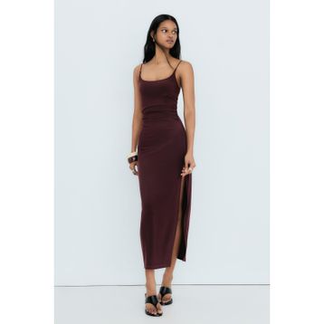 Bershka Büzgülü Askılı Midi Elbise