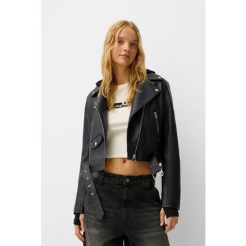 Bershka Suni Deri Biker Ceket