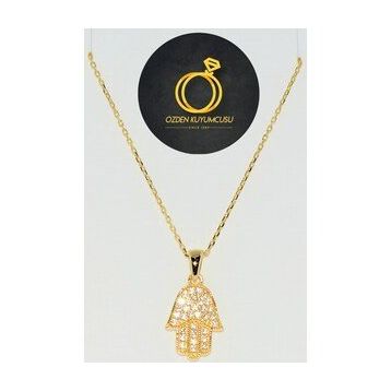 Besay Gold 14 Ayar Altın Fatma Eli Kolye