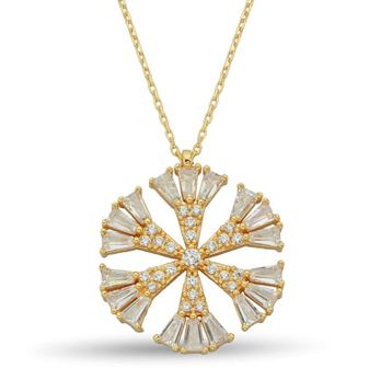 Besay Gold 14 Ayar Altın Kolye Taşlı Kartanesi