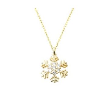 Besay Gold 14 Ayar Altın Kolye Taşlı Kartanesi