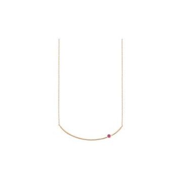 Besay Gold 14 Ayar Kırmızı Taşlı Altın Kolye