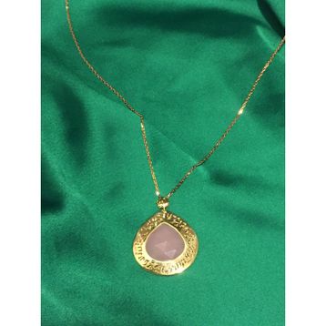 Besay Gold 14 Ayar Pembe Taşlı Altın Kolye