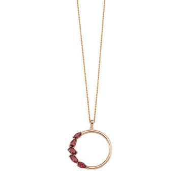 Besay Gold 14 Ayar Pembe Taşlı Altın Kolye