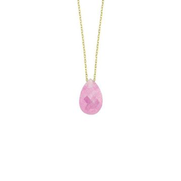 Besay Gold 14 Ayar Pembe Taşlı Altın Kolye