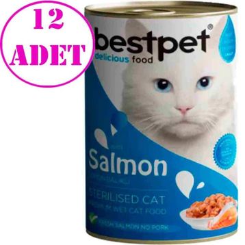 Bestpet 12x400 gr Somonlu Kısırlaştırılmış Yetişkin Kedi Maması