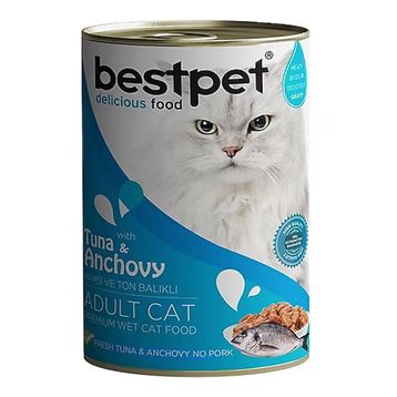 Bestpet 400 GR Ton Balıklı ve Hamsili Gravy Yetişkin Kedi Konservesi