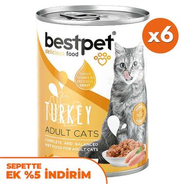 Bestpet Gravy Parça Hindi Etli 6x400 gr Kedi Konservesi