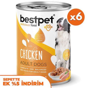 Bestpet Tavuk Etli Parça Etli ve Jöleli 6x400 gr Köpek Konservesi