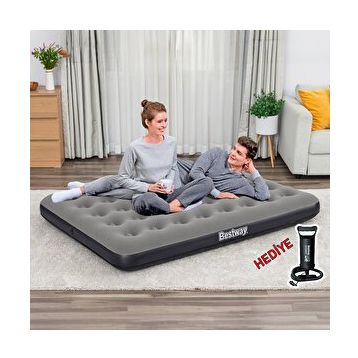 Bestway 671GZ El Pompası + Yastık ve 2 Kişilik Şişme Yatak