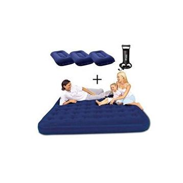 Bestway BW122 3 Adet Yastık + Pompa ve 3 Kişilik Şişme Yatak