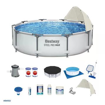 Bestway BW552 56406 305x76 cm Gölgelikli Oval Prefabrik Havuz