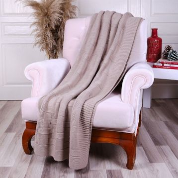 Betires Home TA11019 Bej Örgü Koltuk Şalı