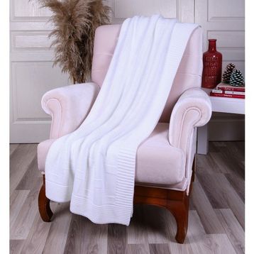 Betires Home TA11019 Beyaz Örgü Koltuk Şalı