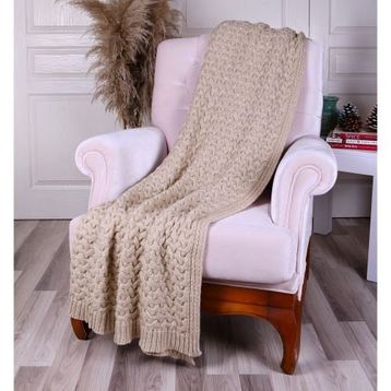 Betires Home TA14011 Bej Örgü Koltuk Şalı