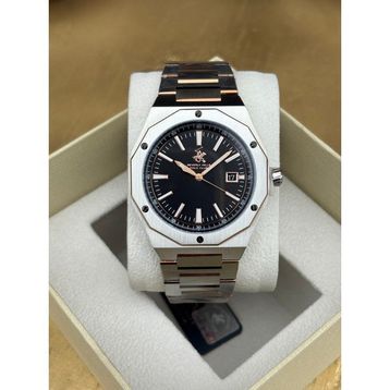 Beverly Hills Polo Club BP3788X.550 Gümüş Siyah Rose Erkek Kol Saati