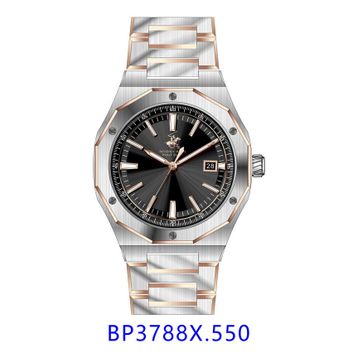 Beverly Hills Polo Club BP3788X.550 Gümüş Siyah Rose Erkek Kol Saati