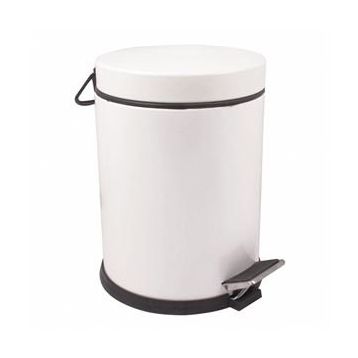 Beyaz Pedallı 5 Litre Çöp Kovası