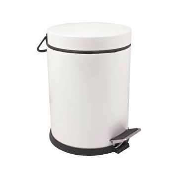 Beyaz Pedallı 5 Litre Çöp Kovası