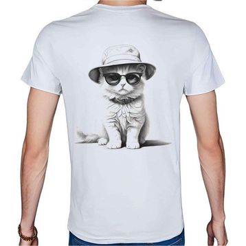 Beyaz Penguen Black-White Beyaz Penye Basic Erkek T-shirt