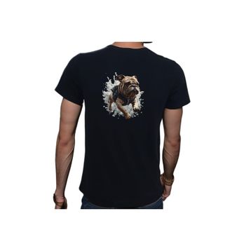 Beyaz Penguen Bulldog Siyah Erkek T-shirt