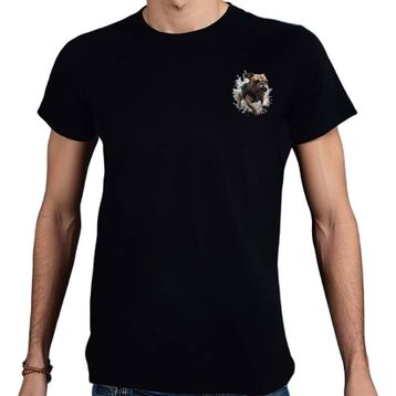 Beyaz Penguen Bulldog Siyah Erkek T-shirt