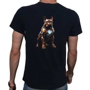 Beyaz Penguen Bulldog Siyah Erkek T-shirt