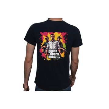 Beyaz Penguen GTA Siyah Erkek T-shirt