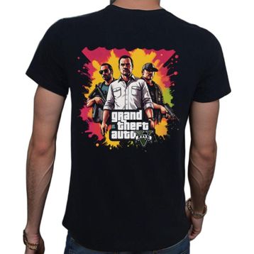 Beyaz Penguen GTA Siyah Erkek T-shirt