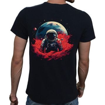 Beyaz Penguen Man On The Moon Siyah Penye Basic Erkek Tişört