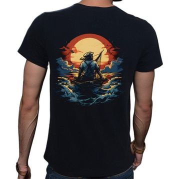 Beyaz Penguen Sailor Siyah Penye Basic Erkek T-shirt