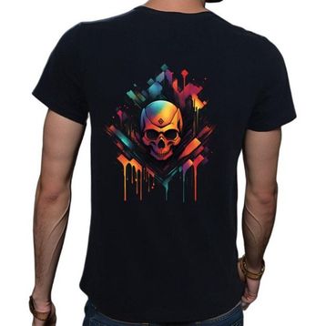 Beyaz Penguen Skull Siyah Penye Basic Erkek Tişört