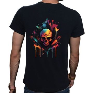 Beyaz Penguen Skull Siyah Penye Basic Erkek Tişört