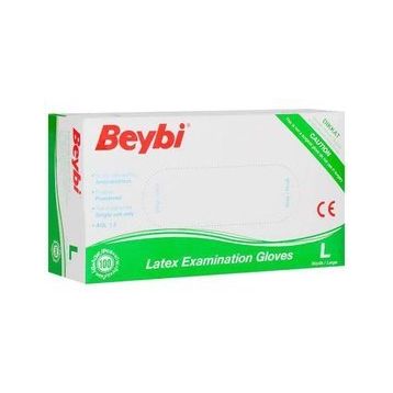 Beybi 100'lü Lateks Pudralı Muayene Eldiveni