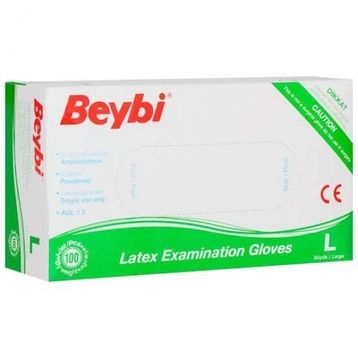 Beybi 100'lü Lateks Pudralı Muayene Eldiveni