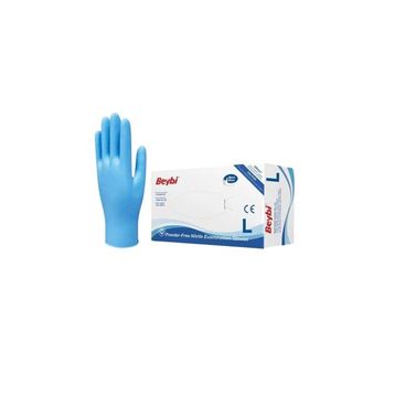 Beybi 100'lü Mavi L Pudrasız Latex Eldiveni