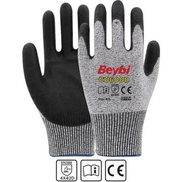 Beybi CU600 D PU Kaplı Polietilen Kesilmeye Dirençli Örme Eldiven