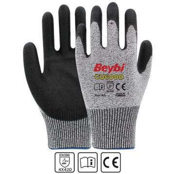 Beybi CU600 D PU Kaplı Polietilen Kesilmeye Dirençli Örme Eldiven