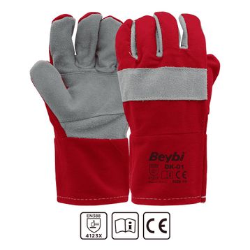 Beybi DK-01 Koton Kırmızı Montaj Eldiveni